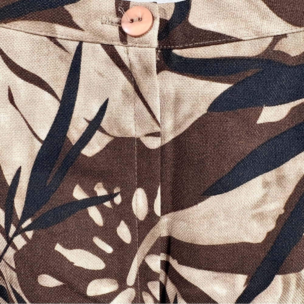 Tropical Leaf Midi Skirt Fall Casual Size 12 Boho - Picture 7 of 7